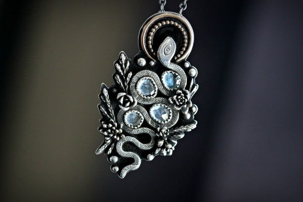 London blue topaz Snake necklace.